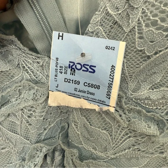 NWT🌀 Fourteen Twelve light blue lace babydoll mini dress - Picture 6 of 10